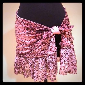 Blue marine pink leopard adorable sarong coverup